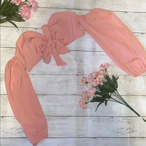 REVOLVE Off Shoulder Long Sleeve Crop Top XS